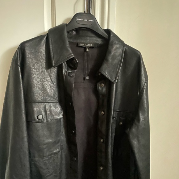 Dynamite faux leather button up jacket - Picture 2 of 4